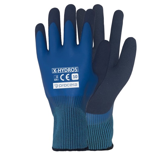 Latexové pracovné rukavice X-HYDROS Vodeodolnosť EN420 9