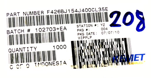 Fólia RIFA 150nF 0,15uf 5% 220V AC 10ks