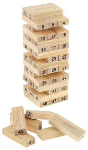 Veža rodinná arkádová hra Drevené puzzle kývajúca sa veža