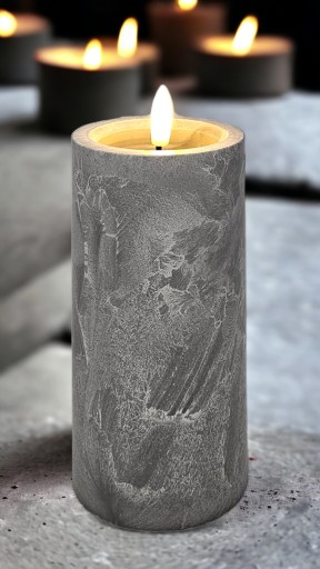SVIEČKA NA AKUMULÁTOROV 15CM BETONOVÝ EFEKT LED SVIEČKA VLOŽKA PLAMEŇ PLAMEŇ