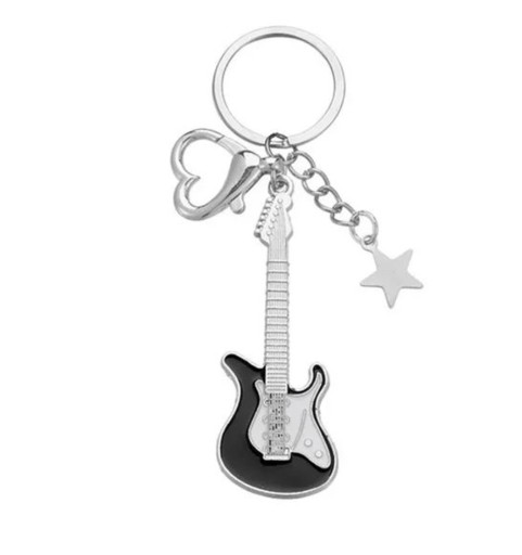 Kľúčenka na kabelku retro prívesok na kľúče Gitarová hviezda Kľúčenka Tašky