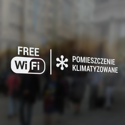Nálepka - Bezplatné Wi-Fi pripojenie na internet, klimatizácia. 6x30
