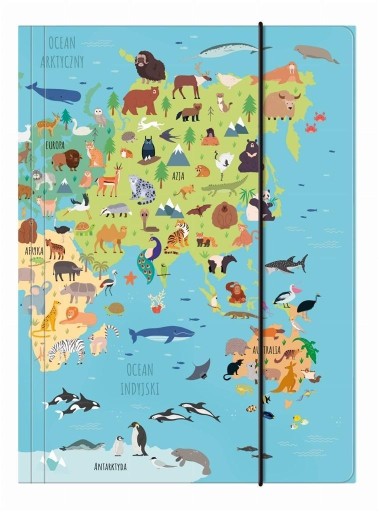 Leporelo s gumičkou A4 ANIMALS MAP 10 DERFORM