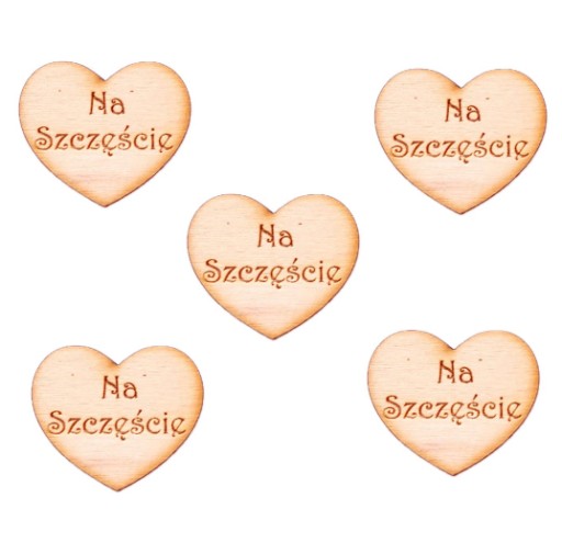 SRDCE pre anjelské srdiečka s gravírovaním, preglejka 3cm PRE ŠŤASTIE, 5 kusov