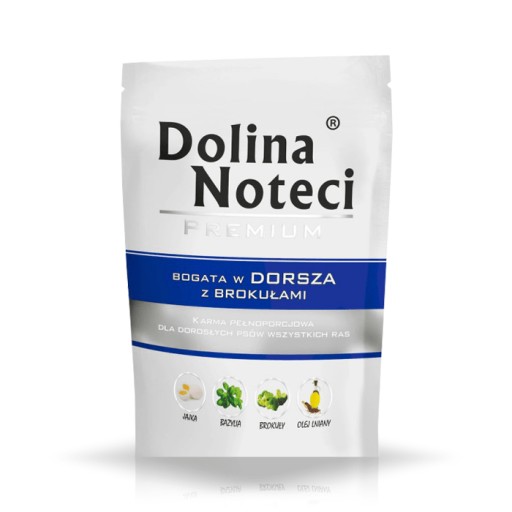 DOLINA NOTECI Prémiové mokré krmivo pre psov bohaté na tresku a brokolicu 150g