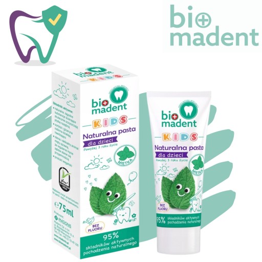 Bio Madent Kids prírodná zubná pasta pre deti Mild Mint 75 ml