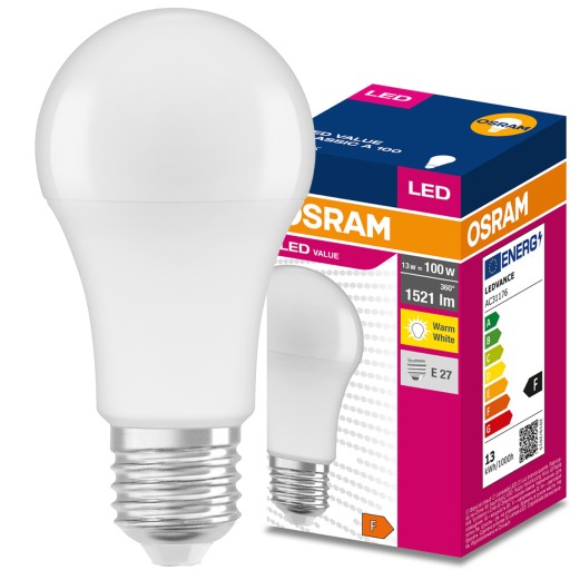 E27 A60 LED žiarovka 13W = 100W 1521lm 3000K OSRAM