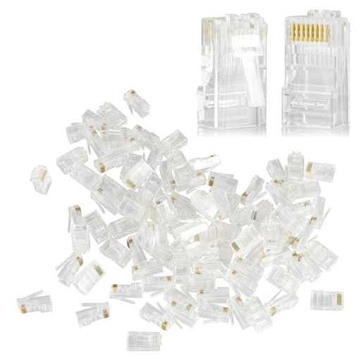 100x ZÁSTRČKA RJ45 ZÁSUVNÝ KONEKTOR 100ks TAŠKA