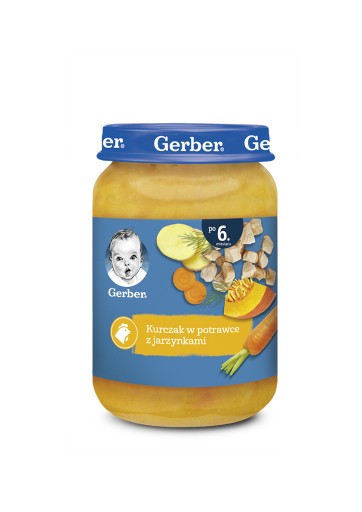 Gerber Obiadek Kurča v guláši so zeleninou po 6 mesiacoch 190 g
