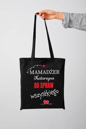 Nákupná taška Cotton Shopper s potlačou čiernej farby ako darček
