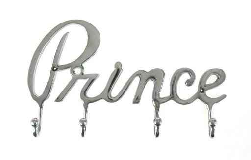Vešiak do predsiene s nápisom PRINCE, hliník, 30 cm