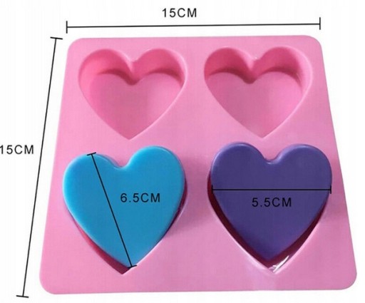 SILIKÓNOVÁ FORMA SRDCE 4 MOL NA MONOPORCIOVÉ POHÁRKY SRDCE VALENTÍN