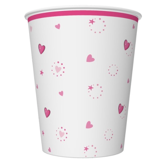 Papierové poháre Srdce pohár 250ml 8x