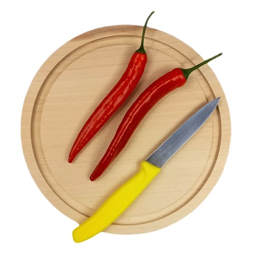 KRAJNÁ DOSKA OKRUHÁ S DRÁŽKOU, 22 CM, DREVENÁ