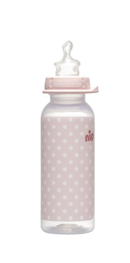 NIP Štandardná fľaša 250 ml, dievča, 0-6m, M silikónový cumlík