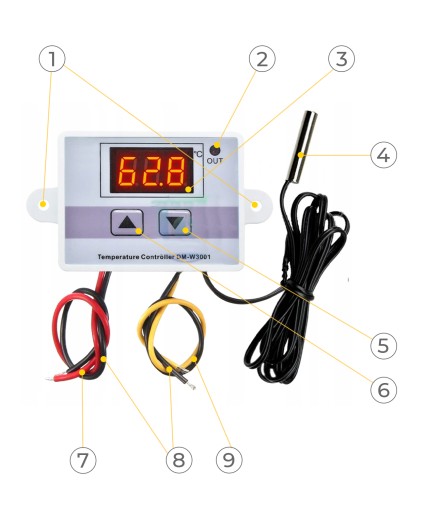 ELEKTRONICKÝ TERMOSTATOVÝ REGULÁTOR TEPLOTY DIGITÁLNY OVLÁDAČ 1500W 230V