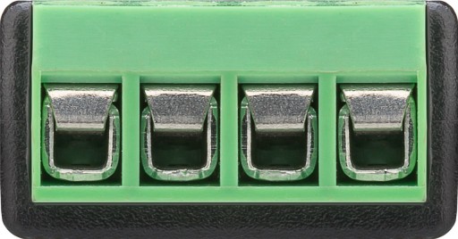 4-pinová svorkovnica, 3,5 mm jack zásuvka