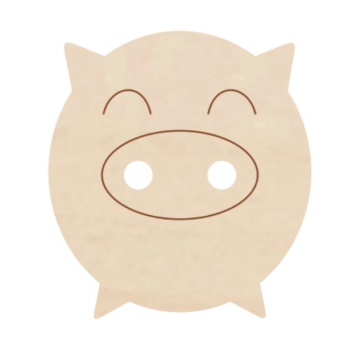 Ozdobný gombík PIGGY MEDIUM nášivka