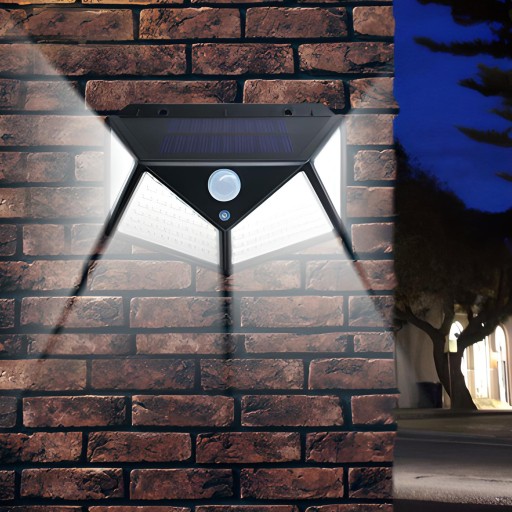SOLÁRNA LAMPA 100LED SO SNÍMAČOM POHYBU A SÚMRAK HALOGÉN
