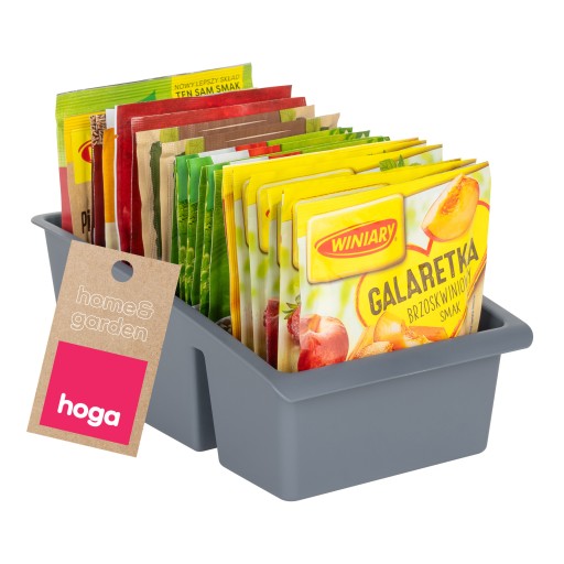 KUCHYŇSKÝ ORGANIZÁTOR NÁDOBA NA KORENIE PRIESTORY NA BYLINKY 25x15CM C SIVÁ
