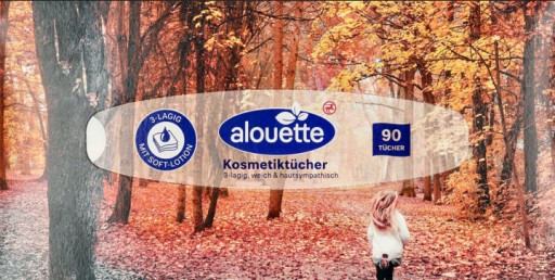 Kozmetické obrúsky ALOUETTE, s balzamom, 3-vrstvové, 90 ks