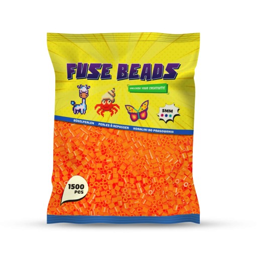 Zažehľovacie korálky ORANŽOVÉ 1500 ks Benny Korálky Veľkosť Midi 5mm