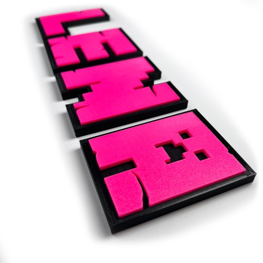 KAJAWIS XL písmená v štýle minecraft 3D nálepky na stenu MENÁ písmená 1ks