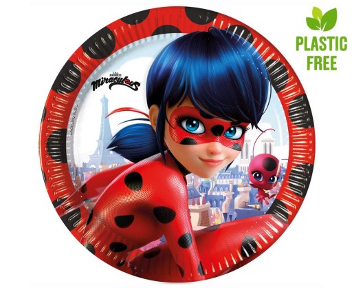 Miraculous Ladybug Cat Noir Papierové taniere 23 cm 8 ks.