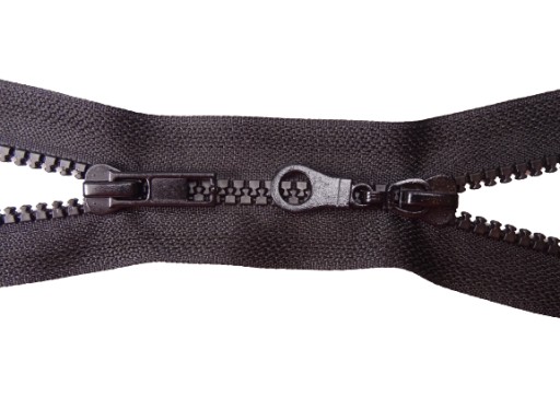 DVOJTAKOVÝ KÓBOVÝ zips, 85 cm, čierny