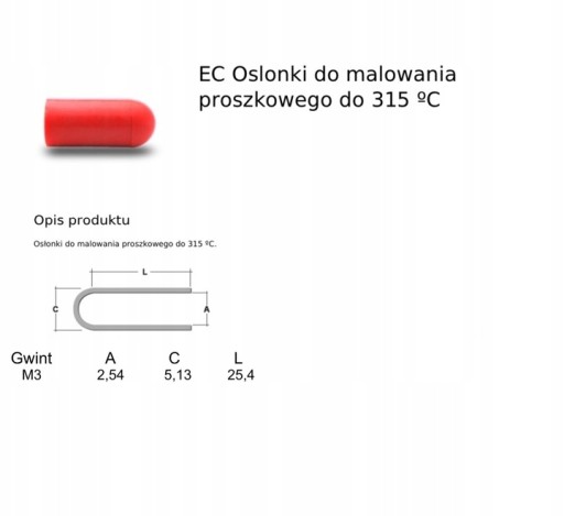 Silikónový kryt M 3, dĺžka 25,40 mm - 50 ks.