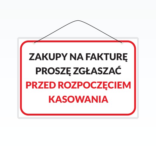 Laminovaný nápis A5 NÁKUP NA FAKTÚRU PROSÍM