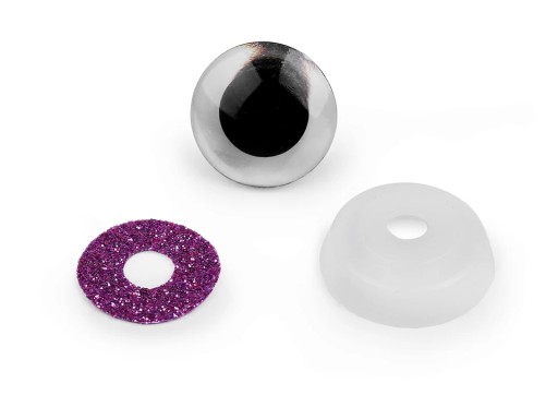 Trblietavé oči pre maskotov 20mm strieborné, 4 ks.