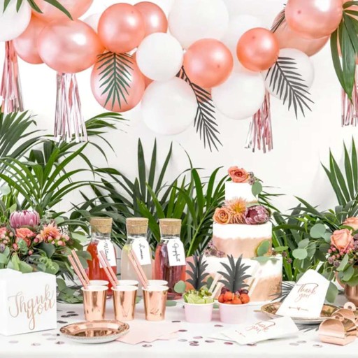 LUX papierové taniere ROSE GOLD hen party EXOTIC rosegold x6