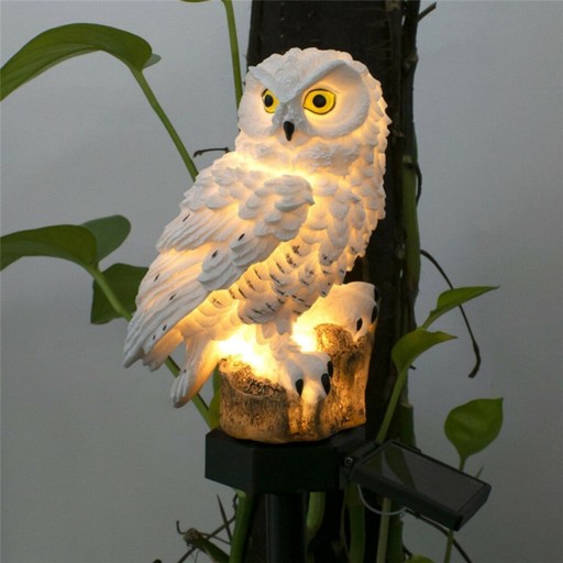 ZÁHRADNÁ SOLÁRNA LAMPA SOVA, VODEODOLNÁ, VEĽKÁ LED