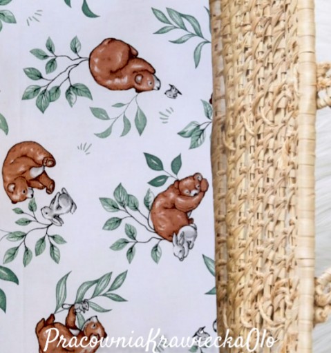 PLACHTA 55x90 Medvedík, myš, listy, posteľ