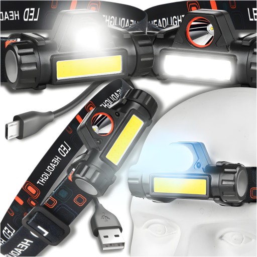 COB HLAVNÁ LAMPA 4v1 HLAVNÁ LAMPA S MAGNETOM