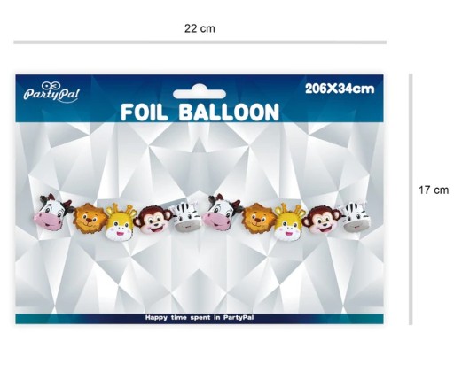 Balónová girlanda zvieratká safari balóny 206cm