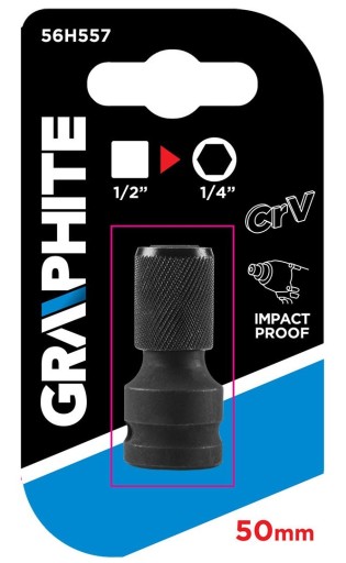 NÁRAZOVÝ ADAPTÉR štvorcový 1/2 až 1/4 HEX ADAPTÉR pre bity