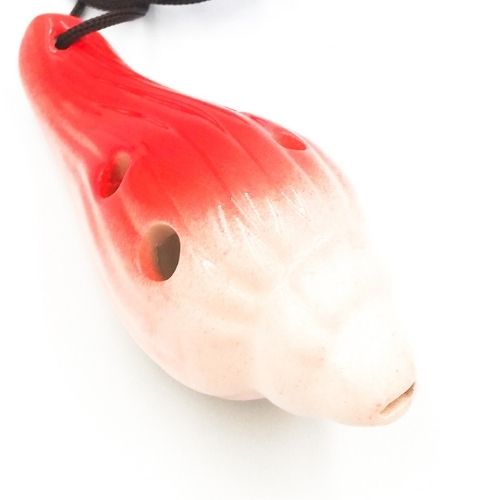 mini OCARINA keramická SHELL červená 6-dierkové noty