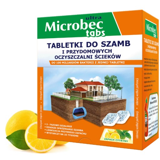 Microbec Tablet pre septiky a domáce čističky odpadových vôd 20g Citrón