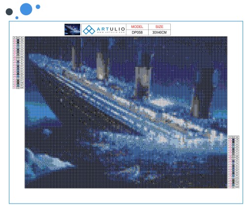 Titanic Diamond Embroidery 5D diamantová maľba mozaika pre detskú námornú loď