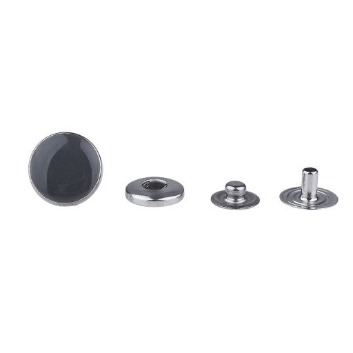 Zapínanie na patentný gombík PEARL GREY 15MM strieborná 3149