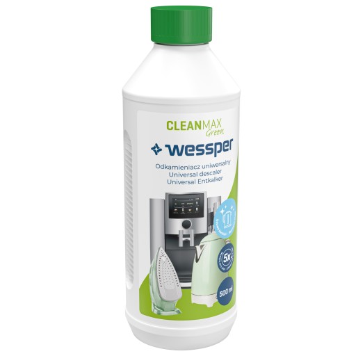 Wessper CleanMax Green prírodný odstraňovač vodného kameňa pre kávovary, 500 ml