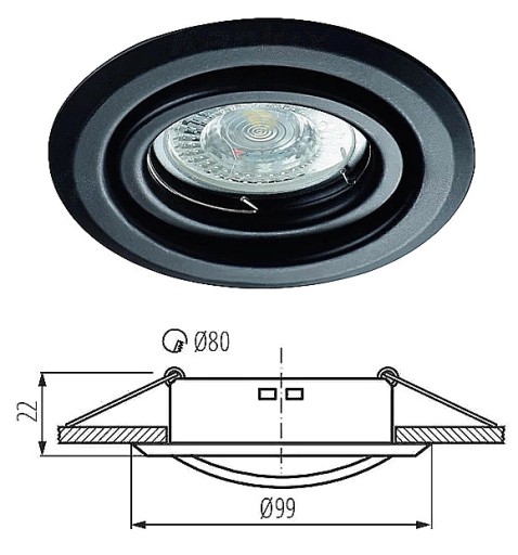 KANLUX LED stropné svietidlo pohyblivé halogénové svietidlo Alor GU10 10W čierne
