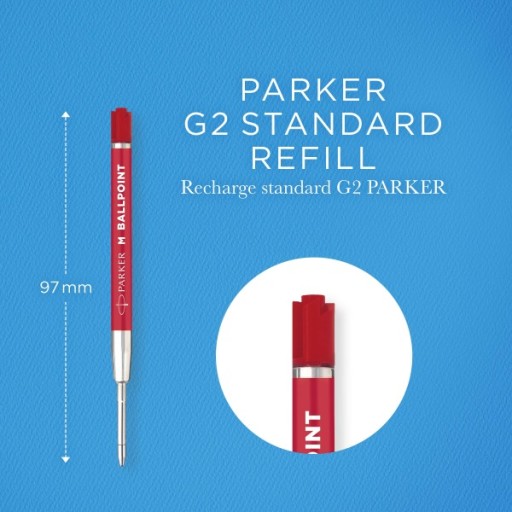 NÁPLŇ GUĽOVÉHO BOTU PARKER, ČERVENÁ, 2 KS, VEĽKOSŤ M