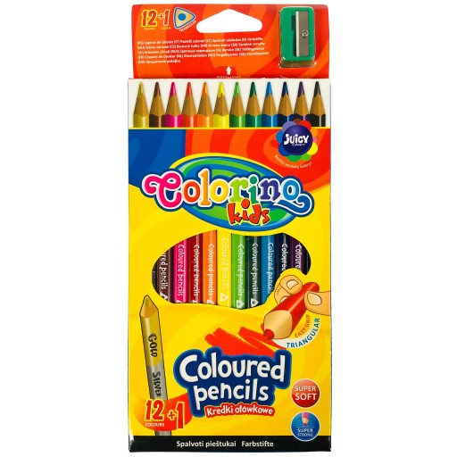 COLORINO farbičky TRIANGULAR SCHOOL, MÄKKÉ, 12 FARIEB Orezávatko
