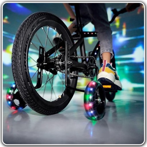 BOČNÉ GUMOVÉ BICYKLE 12-20' LED ŽIARENÉ FAREBNÉ UNIVERZÁLNE