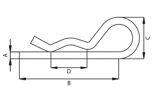 CL3EKR Závlačka rovná pružinová 3 x 61 x 17,5 mm