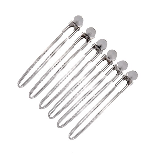 Kovové kadernícke spony Veľké strieborné spony 6ks 12cm Poniky