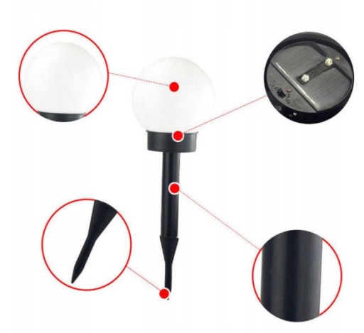 KULA biela vstavaná solárna lampa VOLTENO, 53 cm